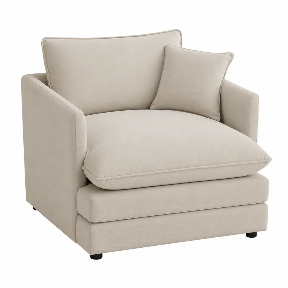 Sillón Beige de Tela con Cojín Extraíble