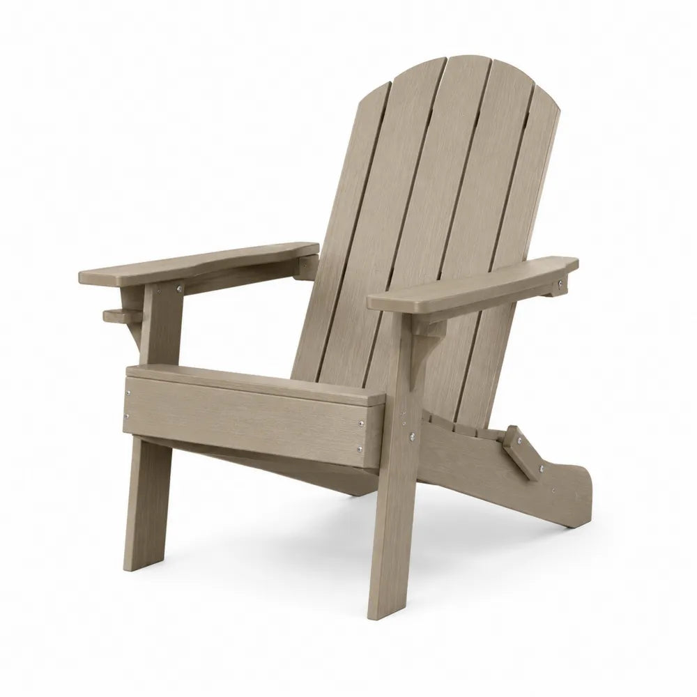 Silla Adirondack de Madera Sintética Beige para Exterior 88x76x90 cm