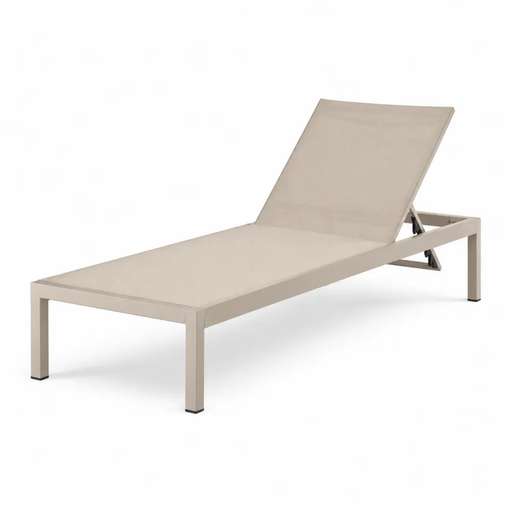 Tumbona de aluminio y textilene color beige
