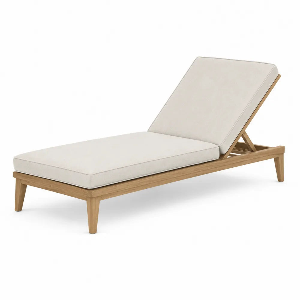 Tumbona ajustable de madera de teca para exterior 200x70x35 cm