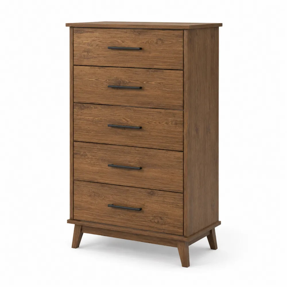 Cajonera de madera con 5 cajones marrón