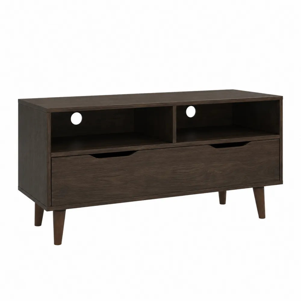 Mueble para TV de madera laminada marrón 120 cm