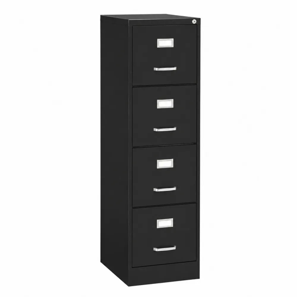 Archivador de metal negro con 4 cajones