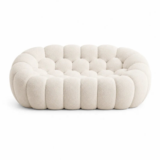 Sofá de tela de poliéster beige
