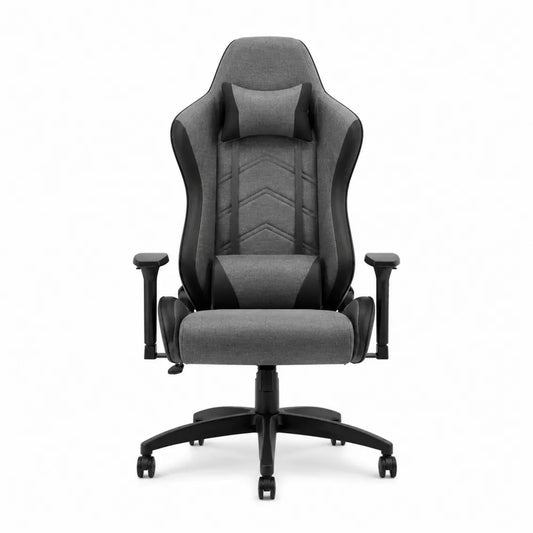 Silla ergonómica de tela gris con base de nylon