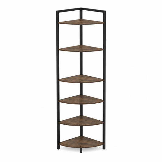 Estantería de Esquina de Metal y MDF 5 Niveles