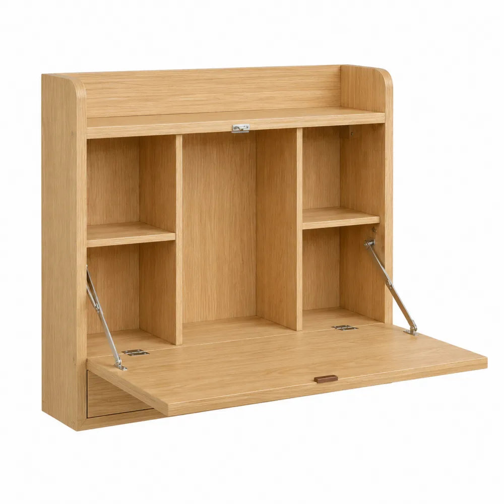 Escritorio de pared plegable de madera de roble