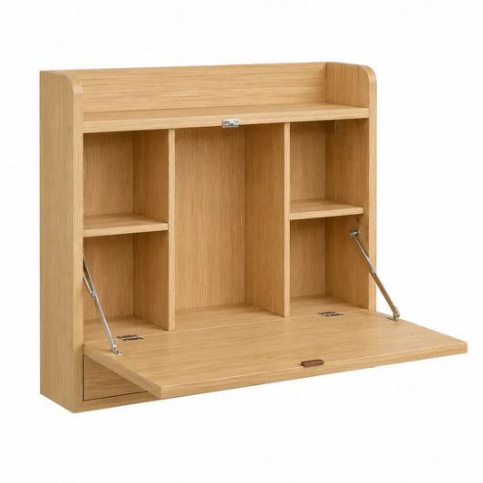 Escritorio de pared plegable de madera de roble
