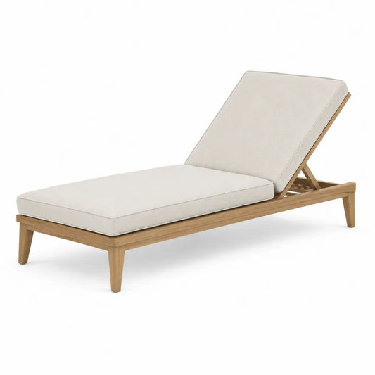 Tumbona ajustable de madera de teca para exterior 200x70x35 cm