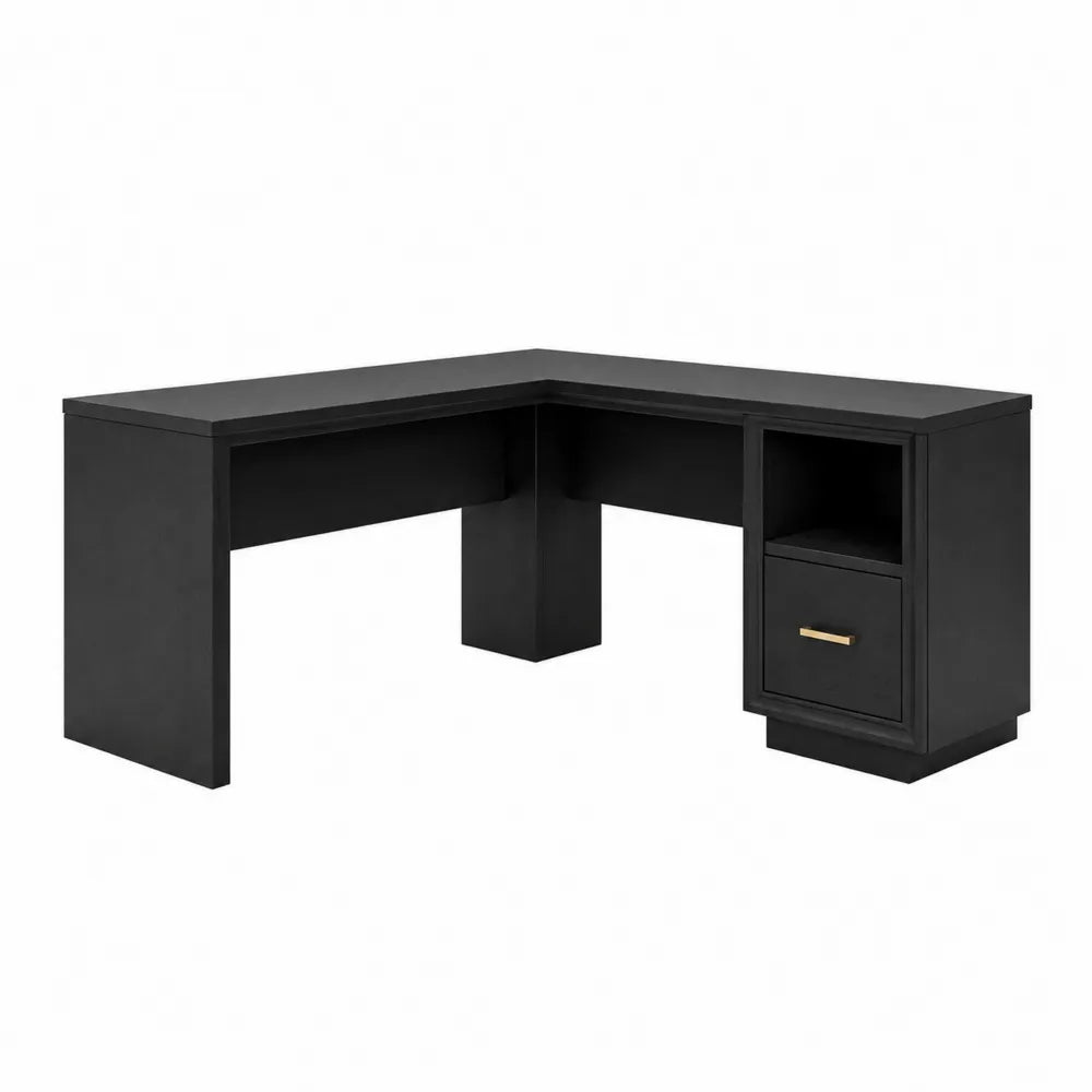 Escritorio de esquina de madera con almacenamiento 150x150x75 cm