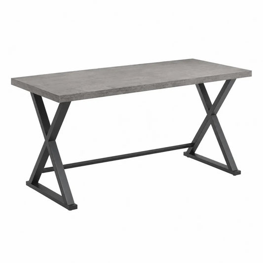 Escritorio gris con melamina y patas de acero 140x60x75 cm