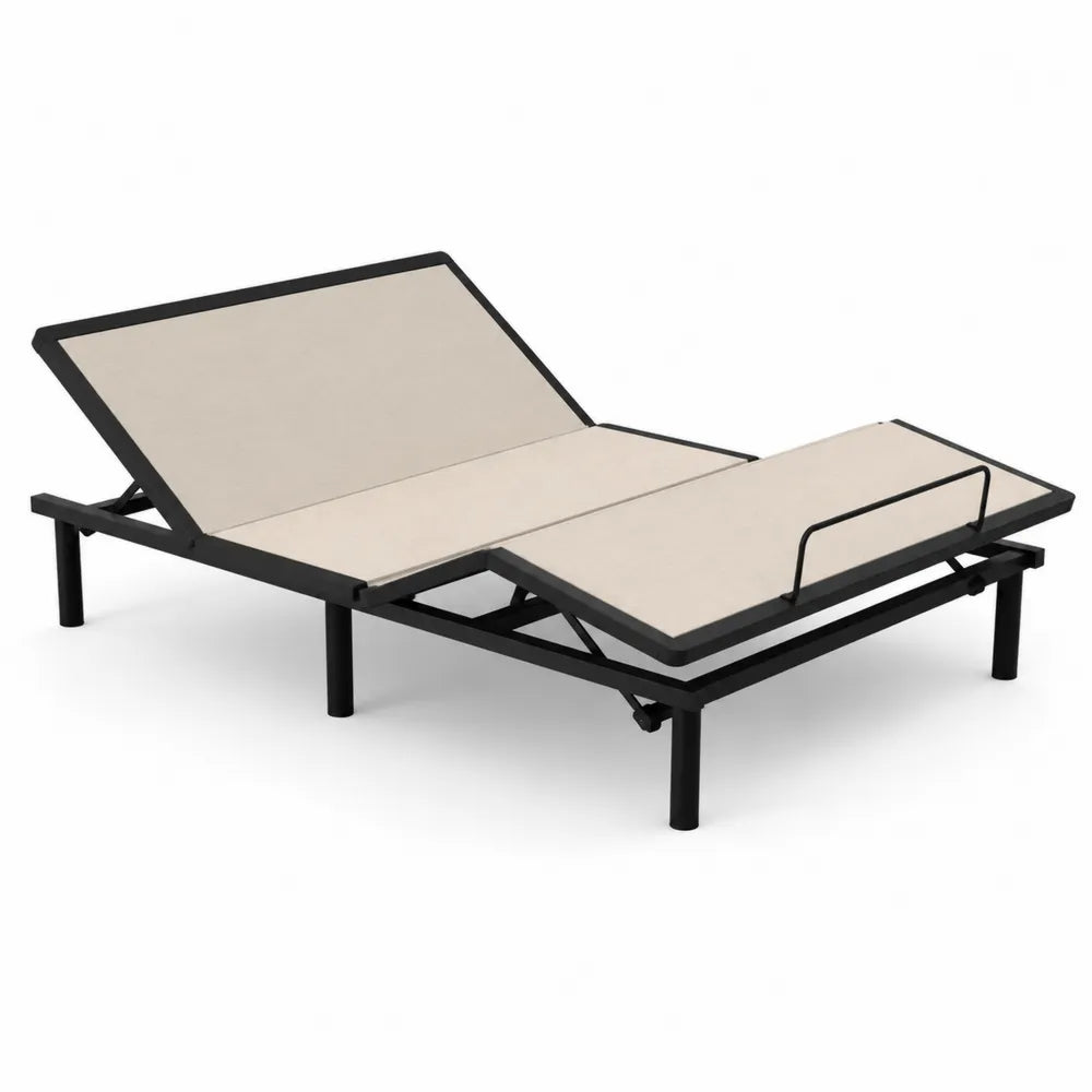 Base de cama ajustable de acero con control remoto negro y beige