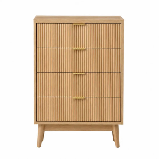 Cajonera de Madera de Roble con 4 Cajones