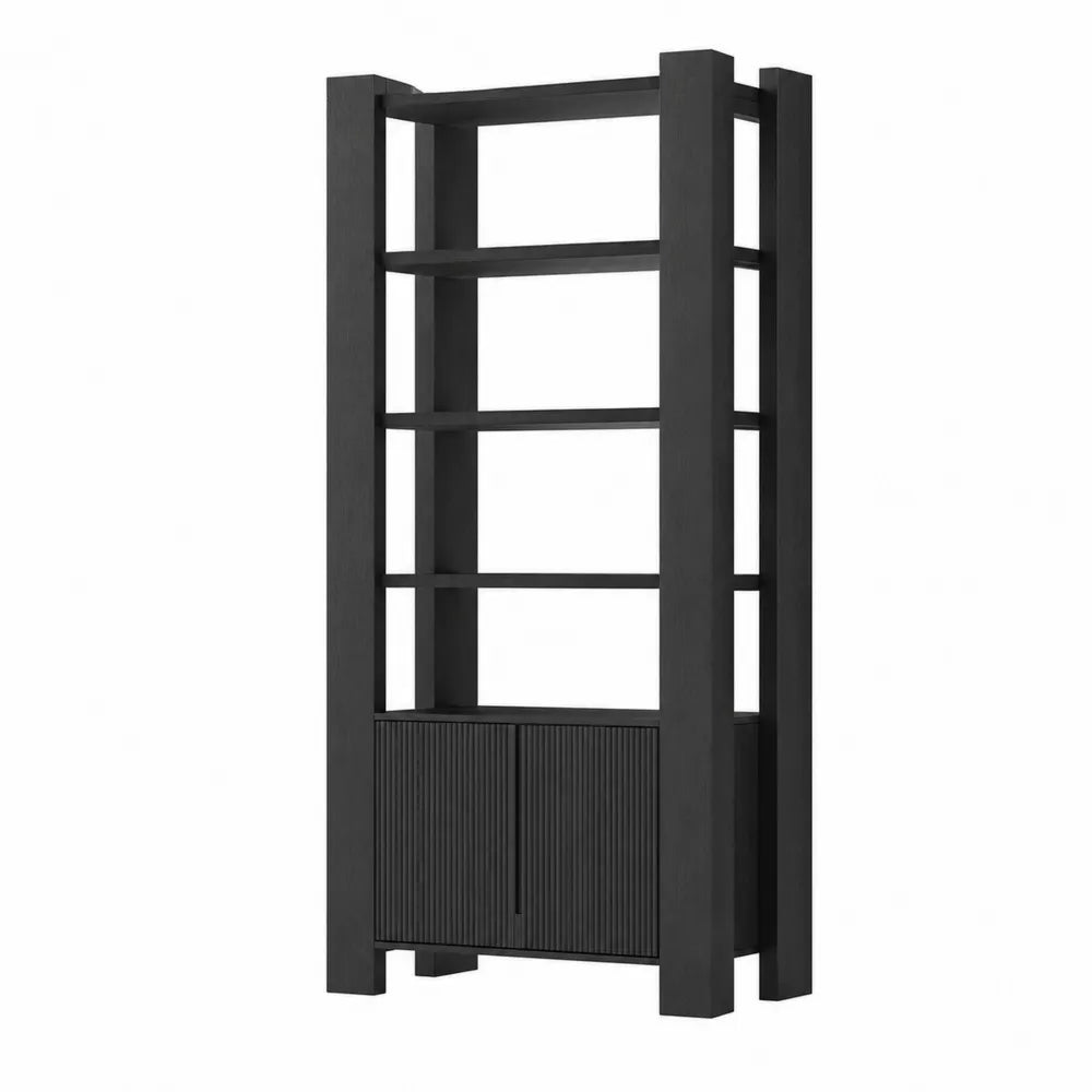 Estantería de madera y MDF negra 200x100x40 cm