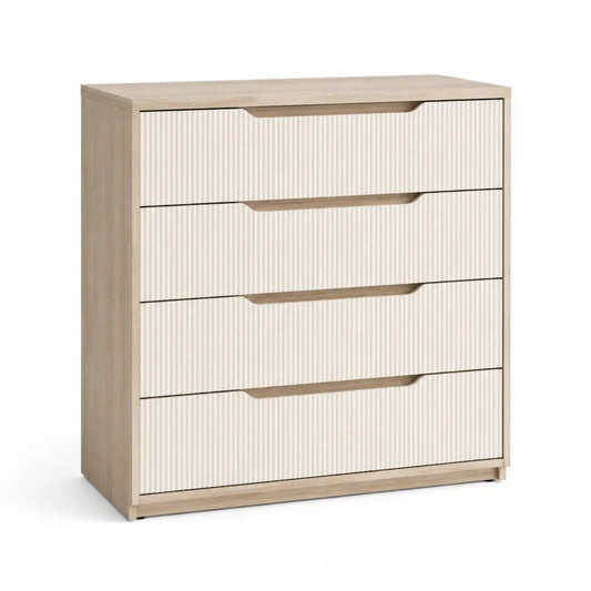 Cajonera de Madera Contrachapada Beige 4 Cajones 80x90x40cm