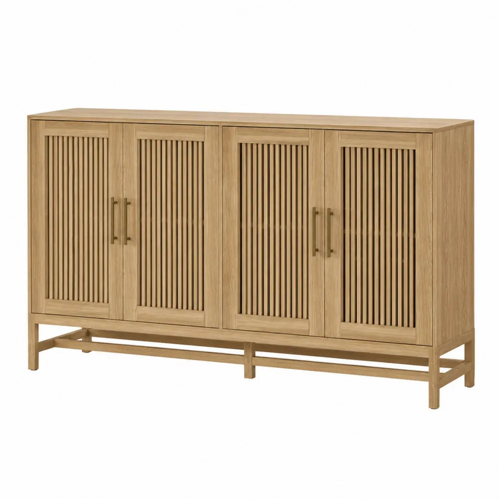 Aparador de madera de roble con 4 puertas