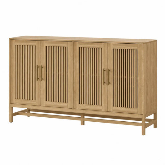 Aparador de madera de roble con 4 puertas