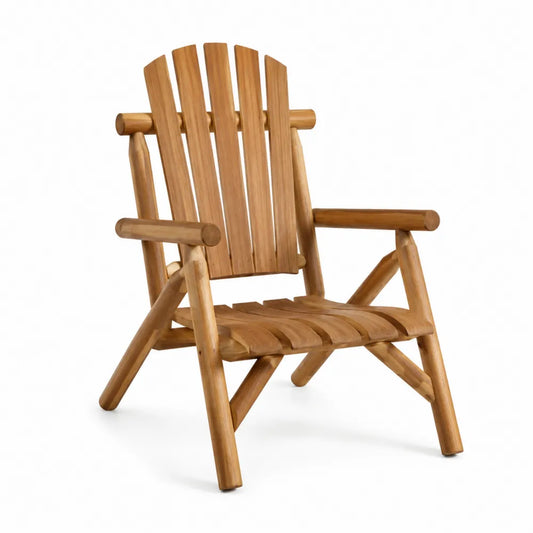 Silla de madera teca marrón para exterior